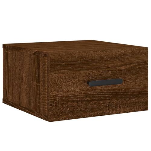 Væghængte sengeborde 2 stk. 35x35x20 cm brun egetræsfarve