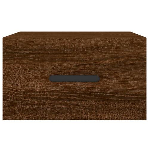 Væghængte sengeborde 2 stk. 35x35x20 cm brun egetræsfarve