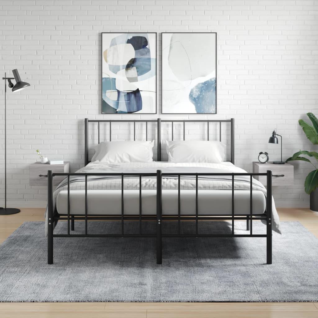 Væghængte sengeborde 2 stk. 35x35x20 cm grå sonoma-eg
