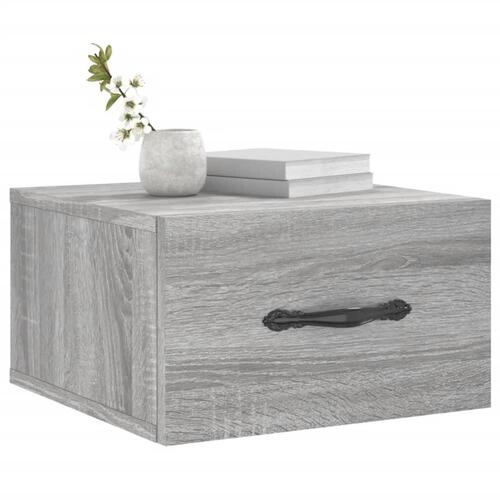 Væghængte sengeborde 2 stk. 35x35x20 cm grå sonoma-eg