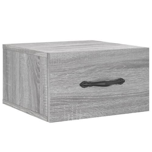 Væghængte sengeborde 2 stk. 35x35x20 cm grå sonoma-eg