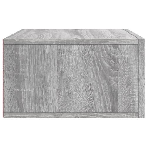 Væghængte sengeborde 2 stk. 35x35x20 cm grå sonoma-eg