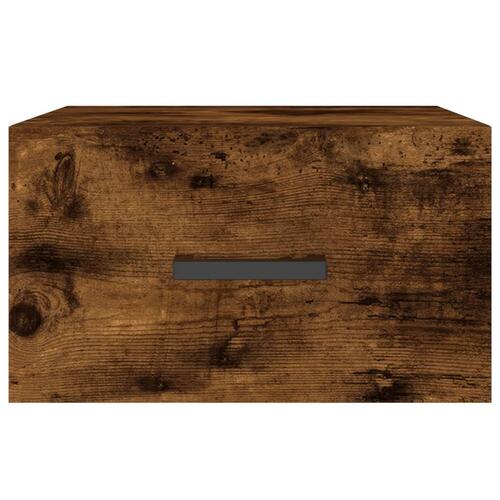 Væghængte sengeborde 2 stk. 35x35x20 cm røget egetræsfarve