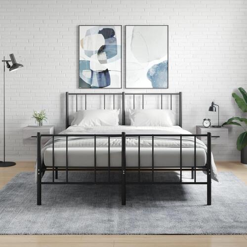 Væghængte sengeborde 2 stk. 35x35x20 cm grå sonoma-eg