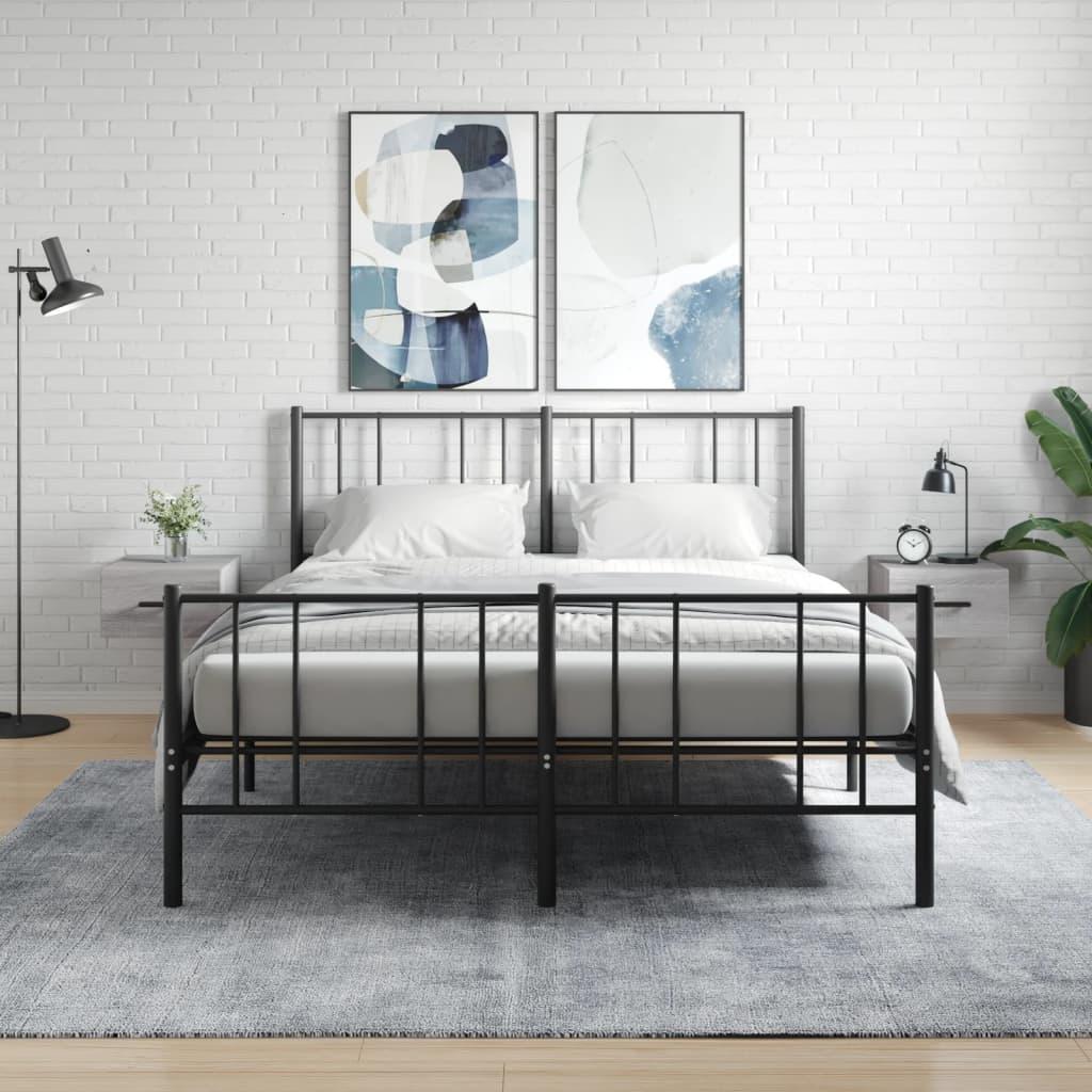 Væghængte sengeborde 2 stk. 35x35x20 cm grå sonoma-eg