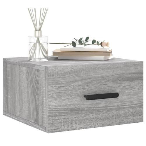 Væghængte sengeborde 2 stk. 35x35x20 cm grå sonoma-eg