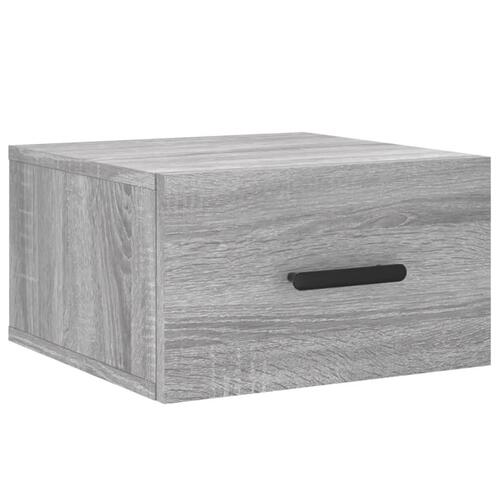 Væghængte sengeborde 2 stk. 35x35x20 cm grå sonoma-eg