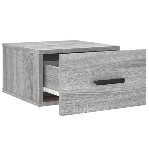 Væghængte sengeborde 2 stk. 35x35x20 cm grå sonoma-eg