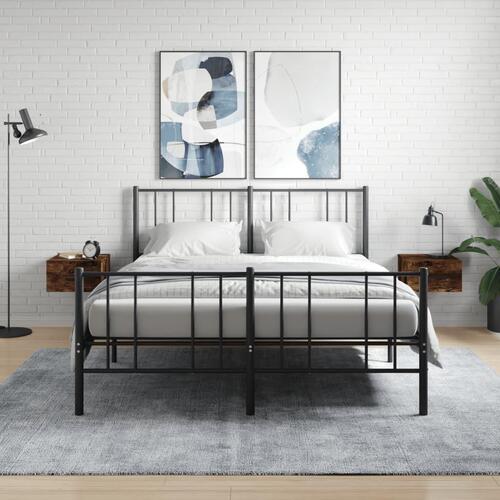 Væghængte sengeborde 2 stk. 35x35x20 cm røget egetræsfarve