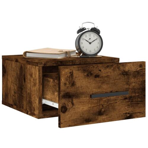 Væghængte sengeborde 2 stk. 35x35x20 cm røget egetræsfarve