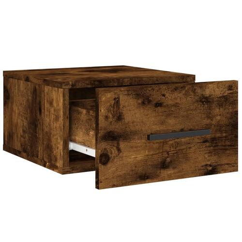 Væghængte sengeborde 2 stk. 35x35x20 cm røget egetræsfarve