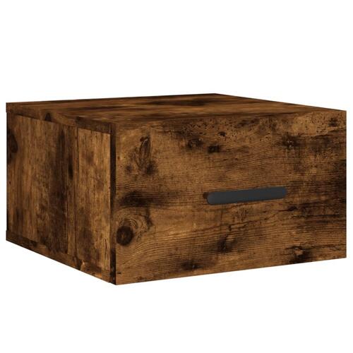 Væghængte sengeborde 2 stk. 35x35x20 cm røget egetræsfarve