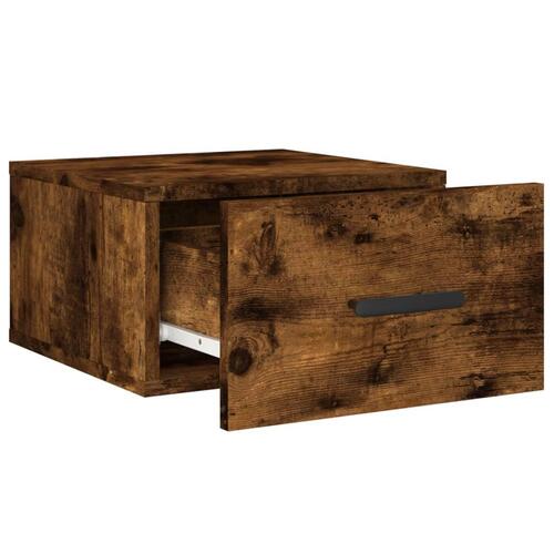 Væghængte sengeborde 2 stk. 35x35x20 cm røget egetræsfarve