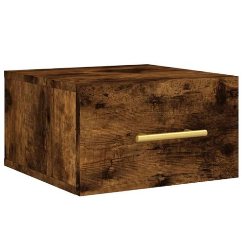 Væghængte sengeborde 2 stk. 35x35x20 cm røget egetræsfarve