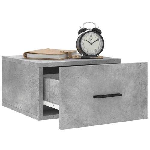Væghængte sengeborde 2 stk. 35x35x20 cm betongrå