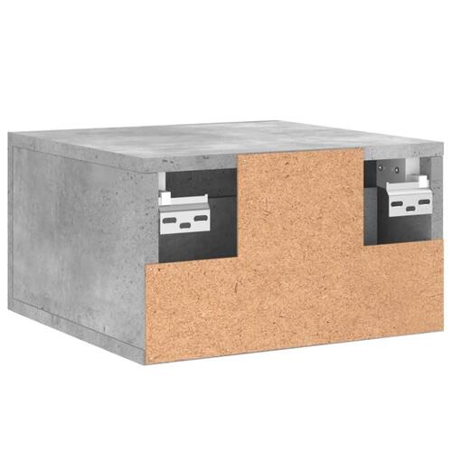 Væghængte sengeborde 2 stk. 35x35x20 cm betongrå