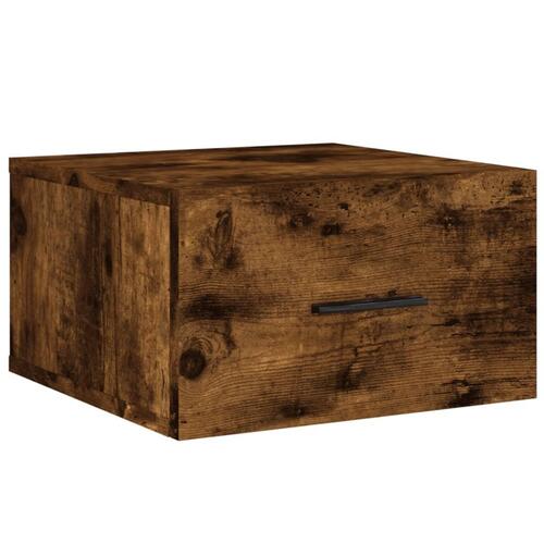 Væghængte sengeborde 2 stk. 35x35x20 cm røget egetræsfarve