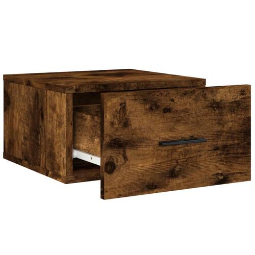 Væghængte sengeborde 2 stk. 35x35x20 cm røget egetræsfarve