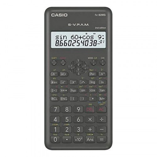 Lommeregner Casio FX-82MS 2nd Edition - videnskabelig, sort/mørkegrå