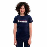 Kortærmet T-shirt til Børn Champion Crewneck Blå 11-12 år