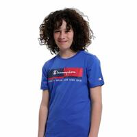 Kortærmet T-shirt til Børn Champion Crewneck Blå 7-8 år