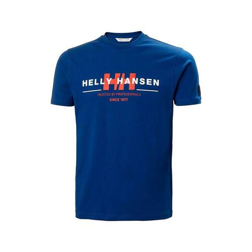 Kortærmet T-shirt til Mænd NORD GRAPHIC Helly Hansen 53763 607 Blå Pink S