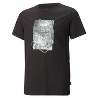 Kortærmet T-shirt til Børn Puma Essentials+ Street Art Grap Sort 9-10 år
