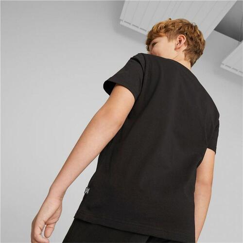 Kortærmet T-shirt til Børn Puma Essentials+ Street Art Grap Sort 9-10 år