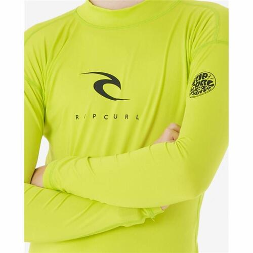 Børne Kortærmet T-shirt Rip Curl Corps L/S Rash Vest Gul Surf Lycra 16 år