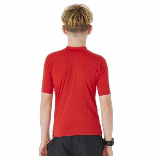 Kortærmet T-shirt til Børn Rip Curl Corps L/S Rash Vest Rød Lycra Surf 16 år