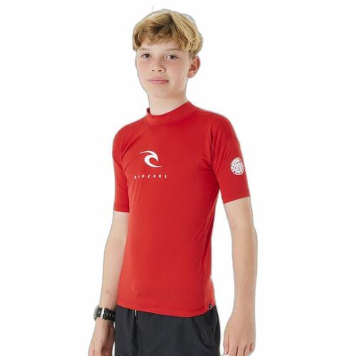 Kortærmet T-shirt til Børn Rip Curl Corps L/S Rash Vest Rød Lycra Surf 16 år