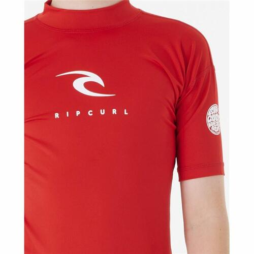 Kortærmet T-shirt til Børn Rip Curl Corps L/S Rash Vest Rød Lycra Surf 16 år