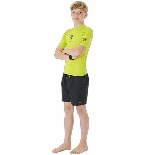 Børne Kortærmet T-shirt Rip Curl Corps S/S Rash Gul Surf Lycra 16 år