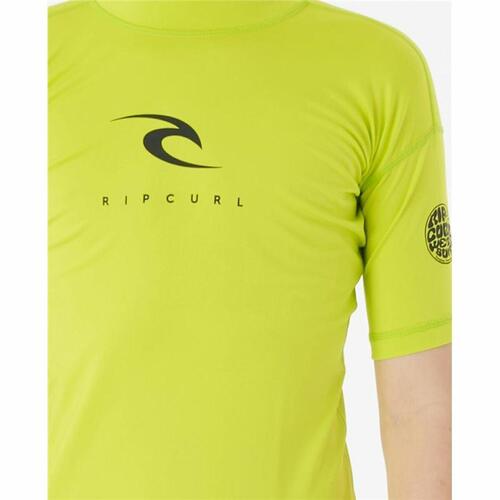 Børne Kortærmet T-shirt Rip Curl Corps S/S Rash Gul Surf Lycra 16 år