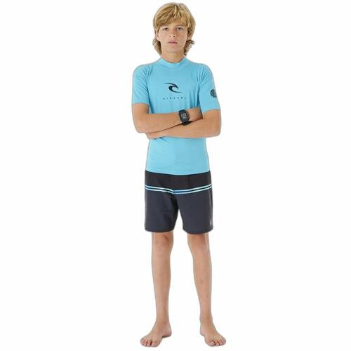 Kortærmet T-shirt til Børn Rip Curl Corps L/S Rash Vest Blå Lycra Surf 16 år