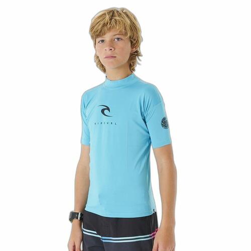 Kortærmet T-shirt til Børn Rip Curl Corps L/S Rash Vest Blå Lycra Surf 16 år