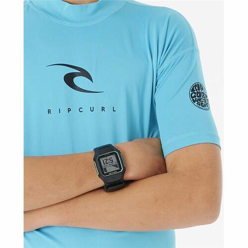 Kortærmet T-shirt til Børn Rip Curl Corps L/S Rash Vest Blå Lycra Surf 16 år