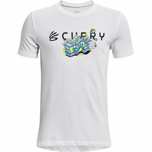 Kortærmet T-shirt til Børn Under Armour Curry Trolly Hvid 18-20 år