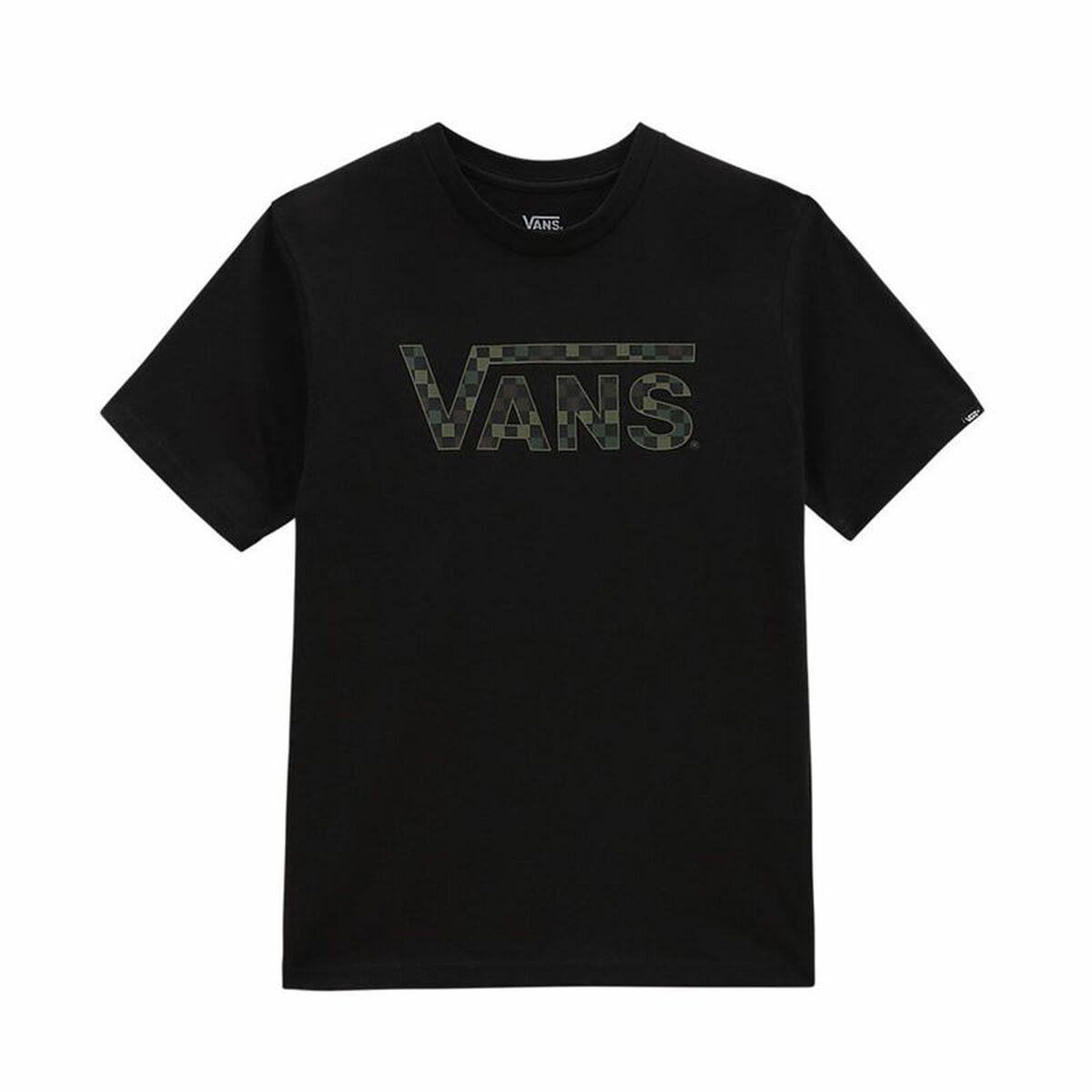 Kortærmet T-shirt til Børn Vans Checkered Vans-B Sort 10-12 år