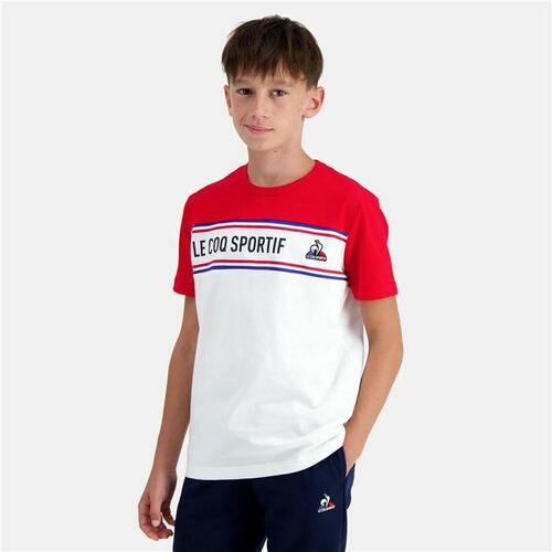 Kortærmet T-shirt til Børn Le coq sportif N°2 Tricolore Hvid 12 år