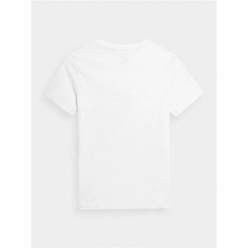 Kortærmet T-shirt til Børn 4F M294 Hvid 9-10 år