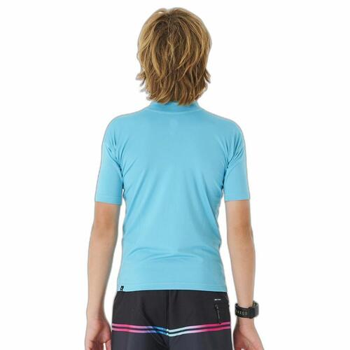 Kortærmet T-shirt til Børn Rip Curl Corps L/S Rash Vest Blå Lycra Surf 12 år