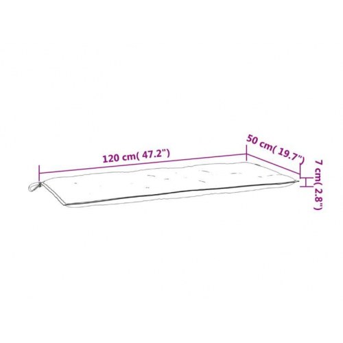 Hynde til havebænk 120x50x7 cm stof blå (OUTLET A)