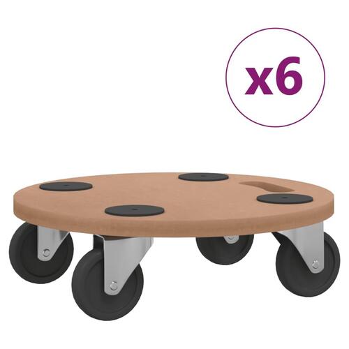 Dollyvogne 6 stk. konstrueret træ rund