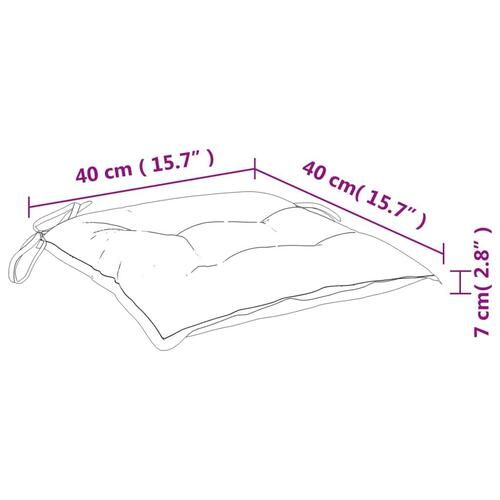 Stolehynder 6 stk. 40x40x7 cm stof tern sort