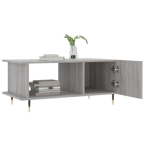Sofabord 90x50x40 cm konstrueret træ grå sonoma-eg