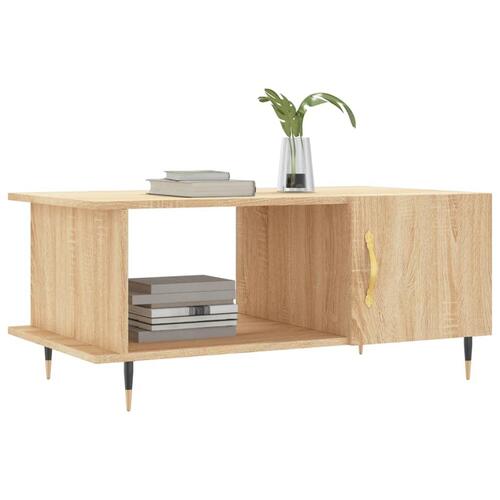 Sofabord 90x50x40 cm konstrueret træ sonoma-eg