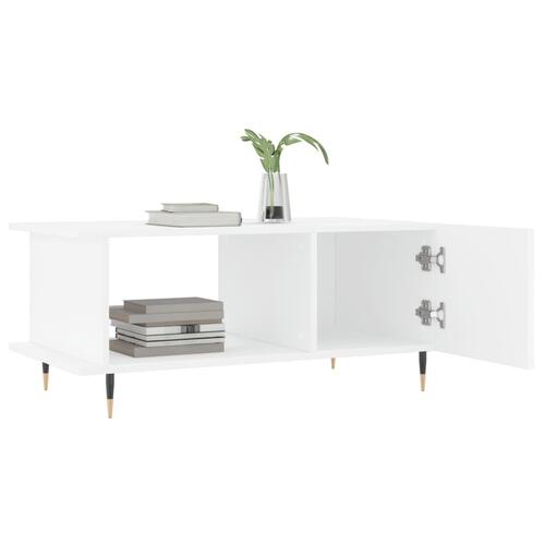 Sofabord 90x50x40 cm konstrueret træ hvid
