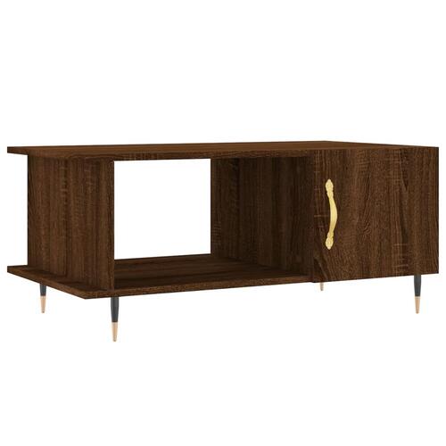 Sofabord 90x50x40 cm konstrueret træ brun egetræsfarve