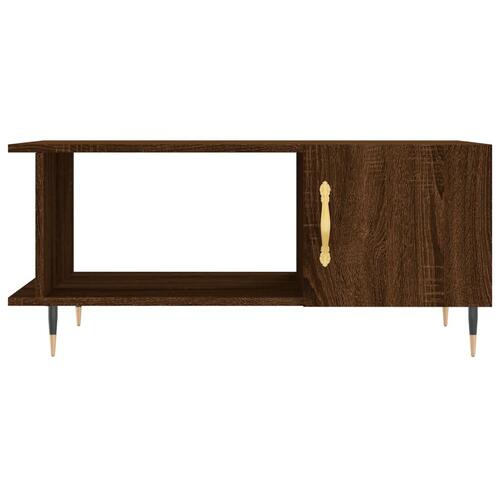 Sofabord 90x50x40 cm konstrueret træ brun egetræsfarve